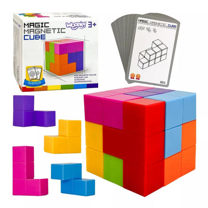WOOPIE Tetris kubo dėlionė su kortelių rinkiniu