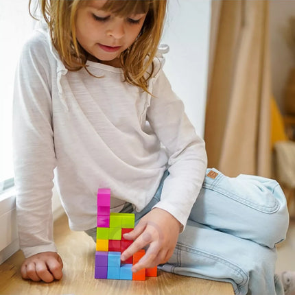 WOOPIE Tetris kubo dėlionė su kortelių rinkiniu