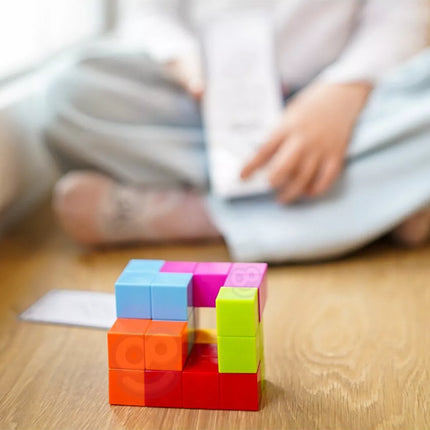 WOOPIE Tetris kubo dėlionė su kortelių rinkiniu
