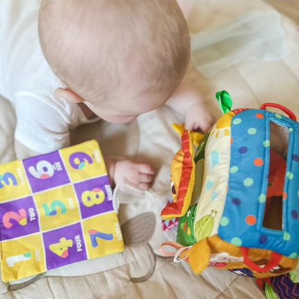 WOOPIE BABY edukacinis sensorinis žaislas „Lady Tag“ servetėlių dėžutė