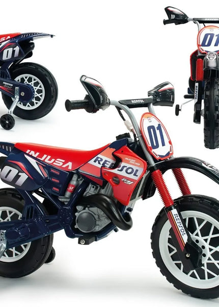 INJUSA „Repsol Moto Cross“ – 6V elektrinis motociklas vaikams, 3–6 m.