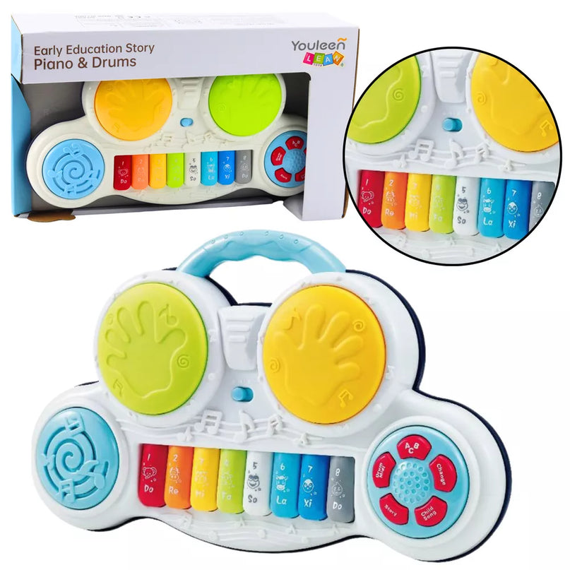 Interaktyvus edukacinis pianinas su būgnais