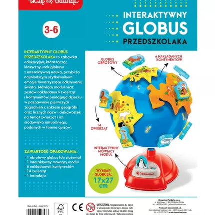 Interaktyvus ikimokyklinio amžiaus vaikų gaublys lenkų kalba