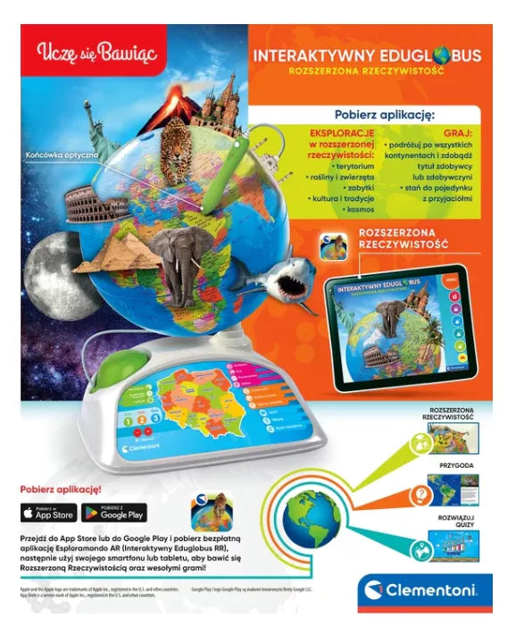 Interaktyvus gaublys,  lenkų kalba Clementoni 50757
