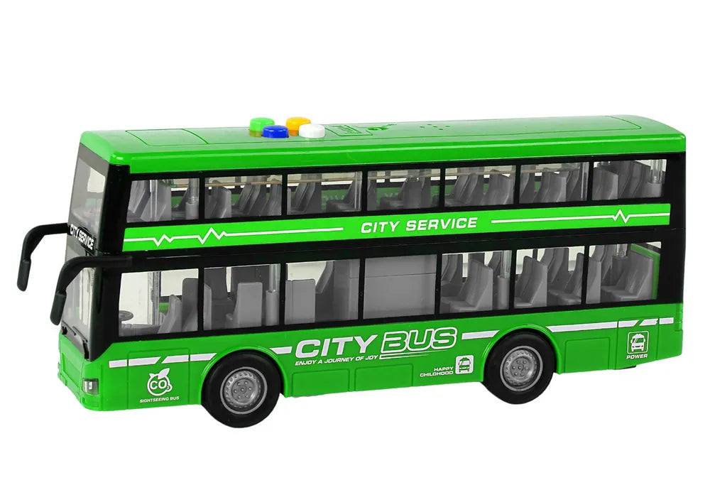 Interaktyvus dviejų aukštų autobusas – žalias
