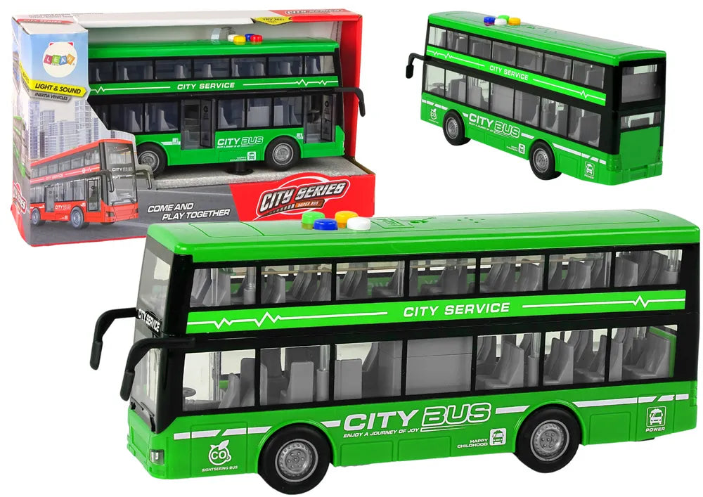 Interaktyvus dviejų aukštų autobusas – žalias