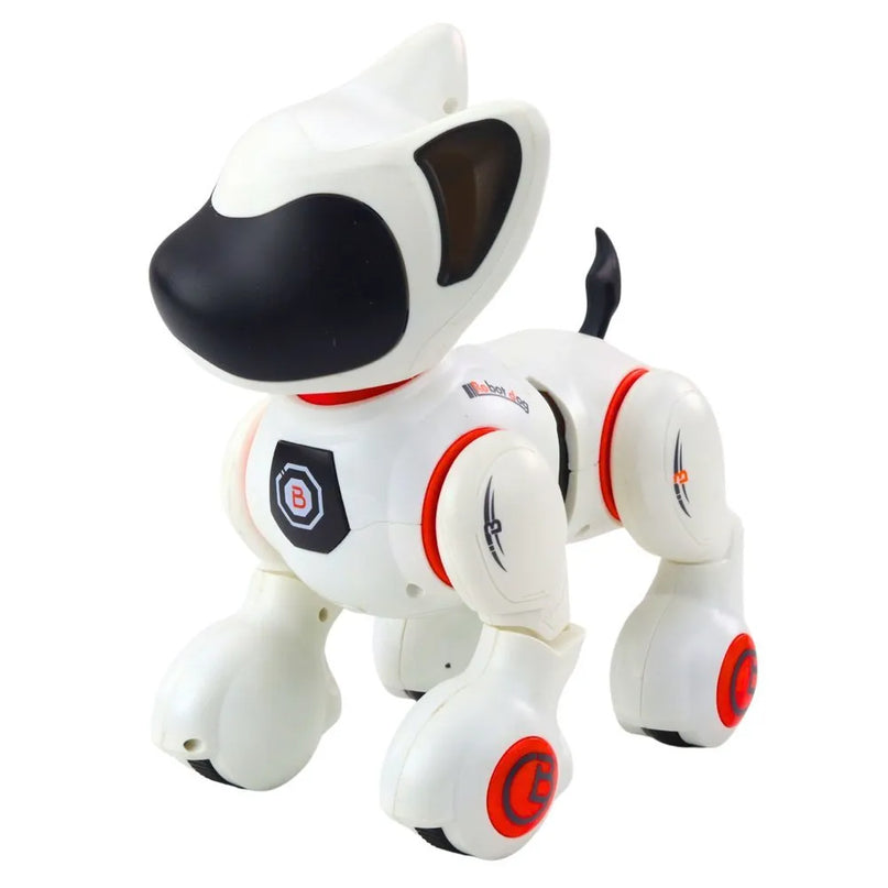Interaktyvus robotas šuo su nuotolinio valdymo pultu