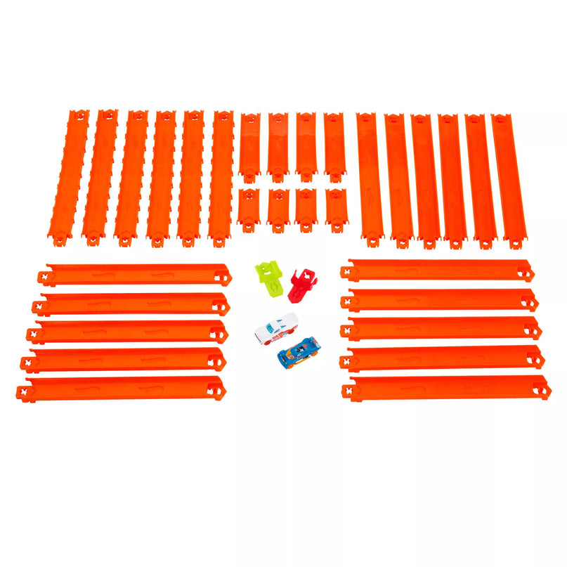 HOT WHEELS didysis trasų prailginimo rinkinys + 2 automodeliukai (JDW42)