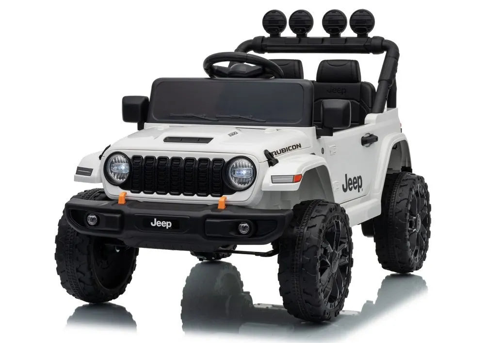 Jeep Rubicon DK‑JWR558 24V elektromobilis vaikams – baltas