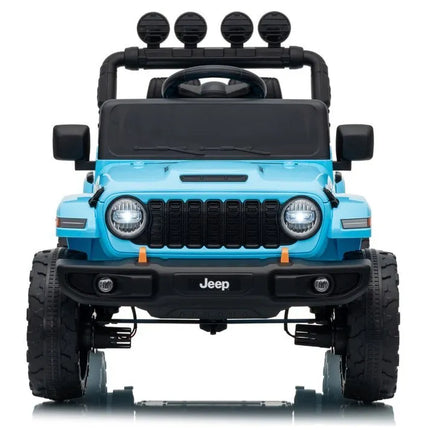 Jeep Rubicon DK‑JWR558 24V elektromobilis vaikams – šviesiai mėlynas