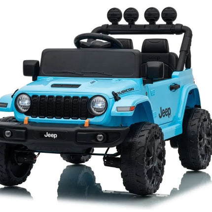 Jeep Rubicon DK‑JWR558 24V elektromobilis vaikams – šviesiai mėlynas