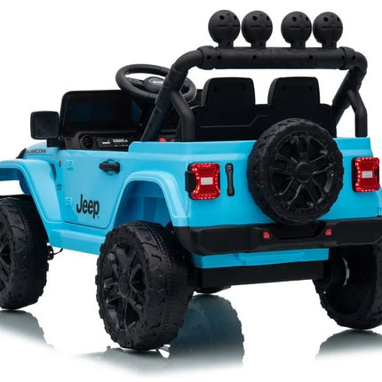 Jeep Rubicon DK‑JWR558 24V elektromobilis vaikams – šviesiai mėlynas