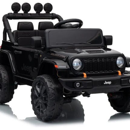 Jeep Rubicon DK‑JWR558 – 24V juodas elektromobilis vaikams