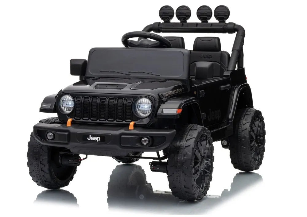 Jeep Rubicon DK‑JWR558 – 24V juodas elektromobilis vaikams
