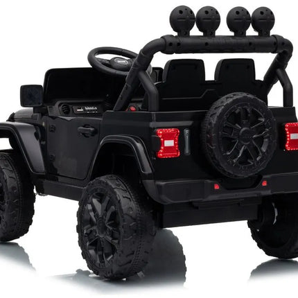 Jeep Rubicon DK‑JWR558 – 24V juodas elektromobilis vaikams