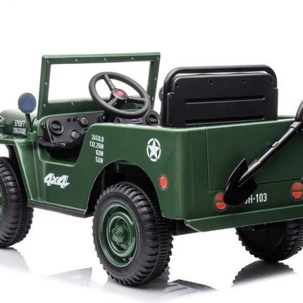 „JH‑103“ karinė žalia 4×4 elektrinė mašina – 12V, 4×45W