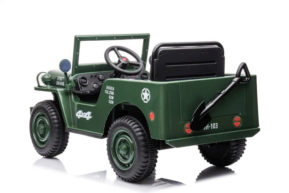 „JH‑103“ karinė žalia 4×4 elektrinė mašina – 12V, 4×45W