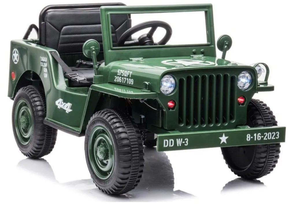 „JH‑103“ karinė žalia 4×4 elektrinė mašina – 12V, 4×45W