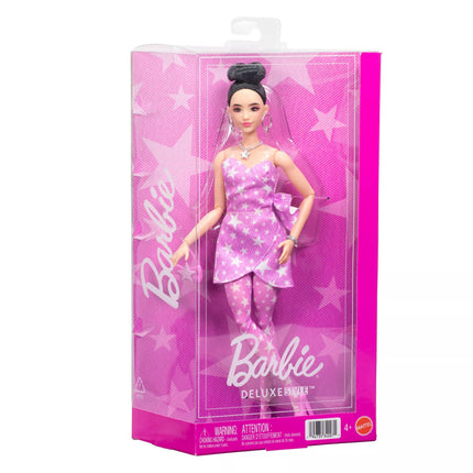 BARBIE DELUXE FASHIONISTAS lėlė rožine suknele (JJN71)