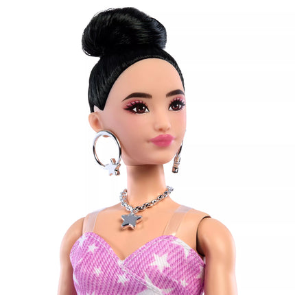 BARBIE DELUXE FASHIONISTAS lėlė rožine suknele (JJN71)