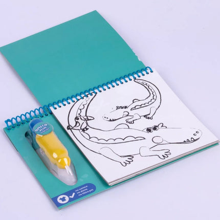 Džiunglių spalvinimo knygelė su vandens pieštuku