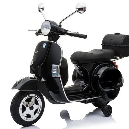 Juoda elektrinė Vespa vaikams