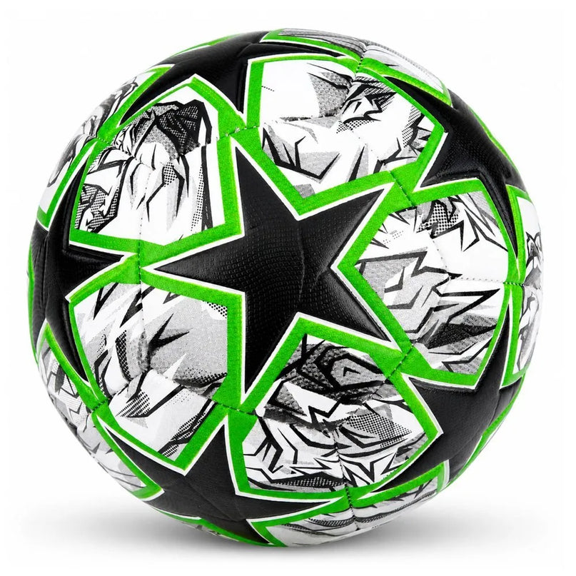 Juodai žalias treniruočių futbolo kamuolys – dydis 5, 22 cm