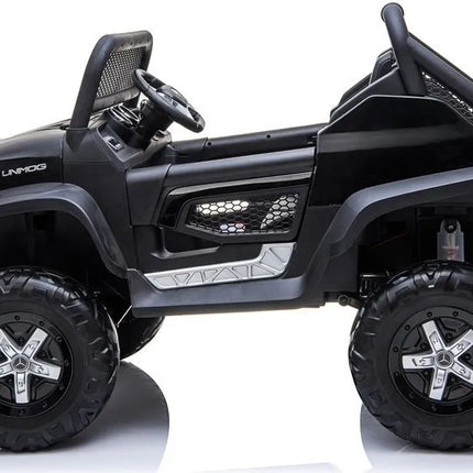 Juodas elektrinis Mercedes Unimog 4×4 vaikams