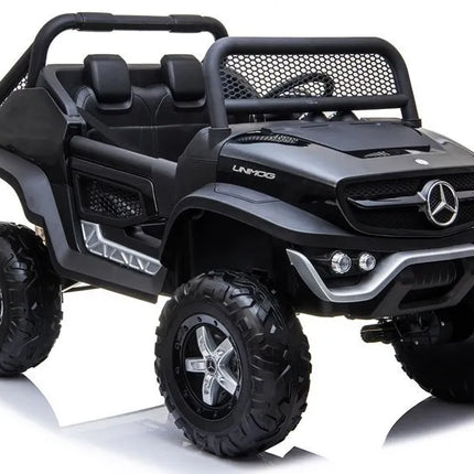 Juodas elektrinis Mercedes Unimog 4×4 vaikams