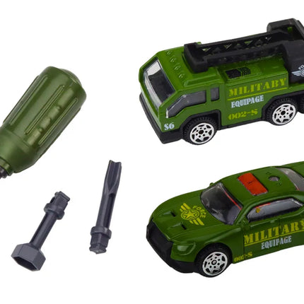 Karinis tanko rinkinys – išardomas DIY tankas su garsais, šviesomis, pakaba ir mini transportu