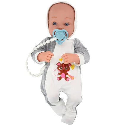 Kūdikio lėlė su čiulptuku, pledu ir aksesuarais – 35 cm