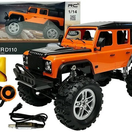 Land Rover Defender R/C 1:14 oranžinis