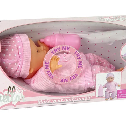 Lėlė „Sweet Baby“ su garsais ir rožiniu buteliuku