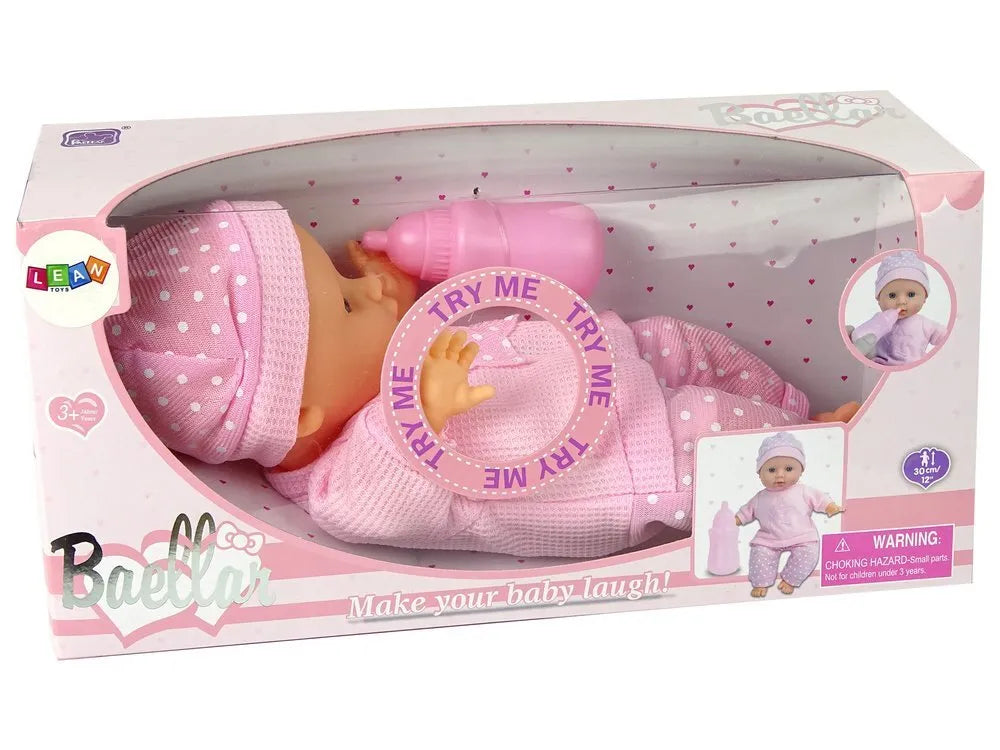 Lėlė „Sweet Baby“ su garsais ir rožiniu buteliuku