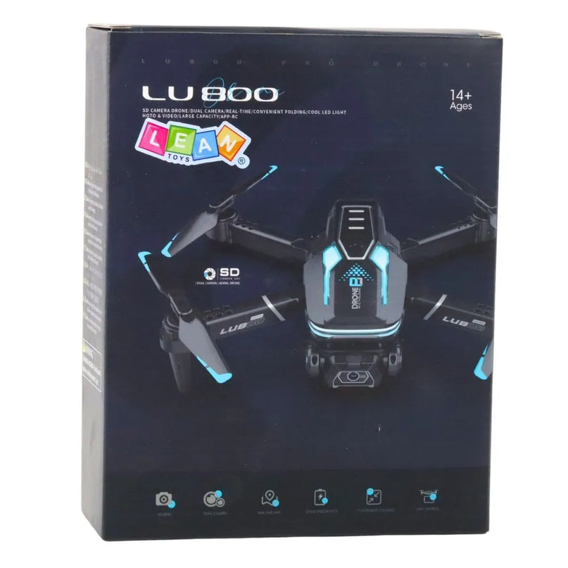 LU800 sulankstomas dronas su HD kamera, LED apšvietimu ir programėle