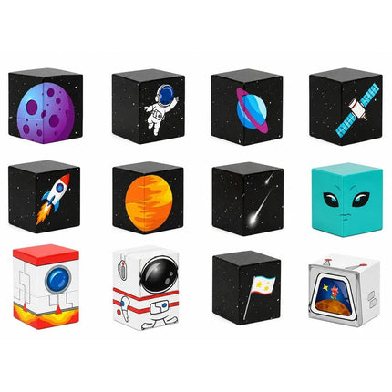 Magnetiniai blokeliai – kosmoso tema, 100 dalių, 3D konstravimo rinkinys