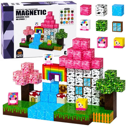 Magnetiniai blokeliai – magiškas kraštas, 100 dalių, 3D dėlionė