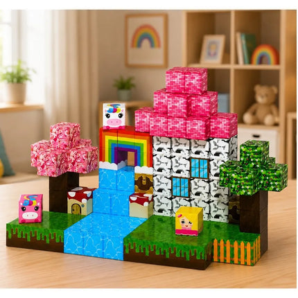 Magnetiniai blokeliai – magiškas kraštas, 100 dalių, 3D dėlionė