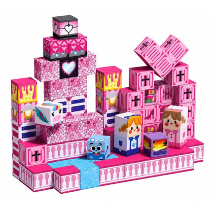 Magnetiniai blokeliai Pink Cubes, 80 vnt.