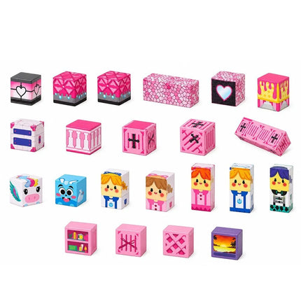 Magnetiniai blokeliai Pink Cubes, 80 vnt.