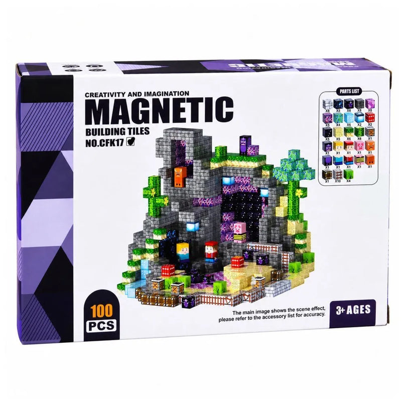 Magnetiniai blokeliai Pixel Blocks, 100 vnt.