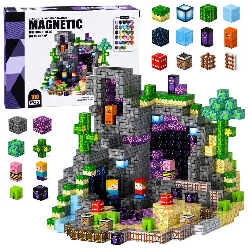Magnetiniai blokeliai Pixel Blocks, 100 vnt.
