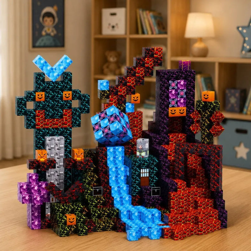 Magnetiniai blokeliai Pixel Dark World, 100 vnt., STEM