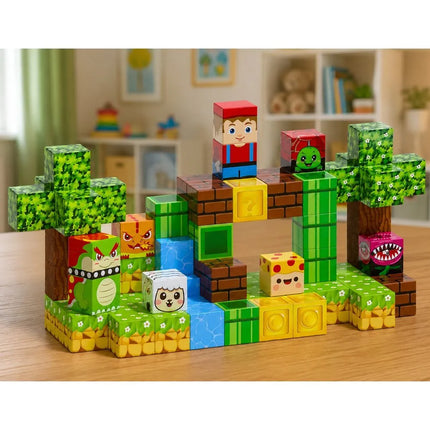 Magnetiniai blokeliai – pixel pasaulis, 80 detalių