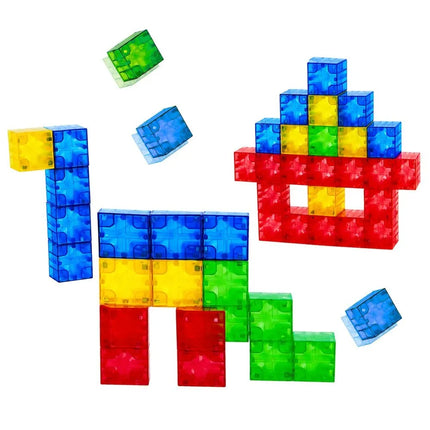 Magnetiniai blokeliai – spalvoti kubeliai, 160 dalių, 3D dėlionė