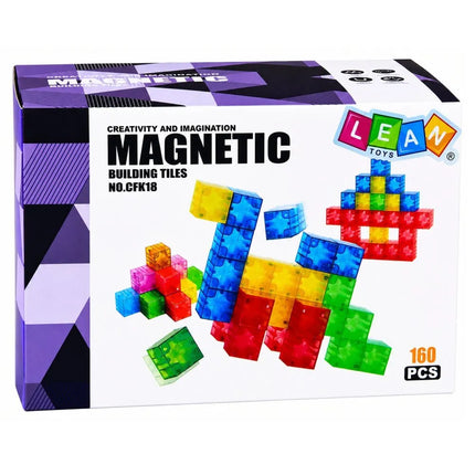 Magnetiniai blokeliai – spalvoti kubeliai, 160 dalių, 3D dėlionė