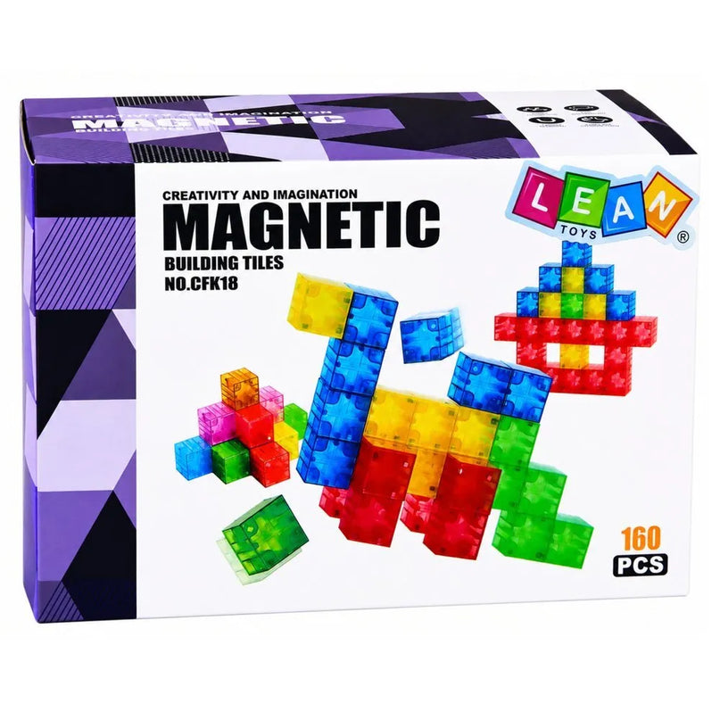 Magnetiniai blokeliai – spalvoti kubeliai, 160 dalių, 3D dėlionė