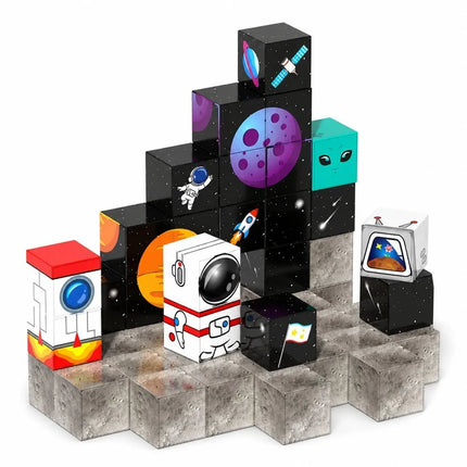 Magnetiniai kosmoso blokeliai, 50 dalių, 3D dėlionė