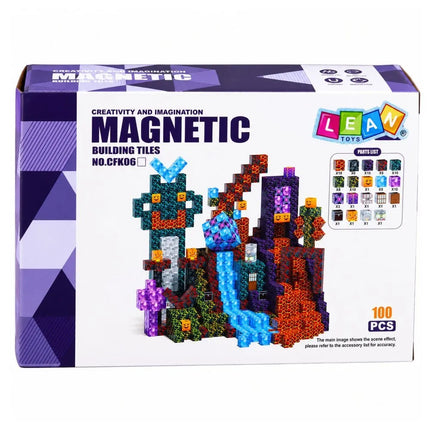 Magnetiniai Pixel juodojo pasaulio 100 vnt. STEM konstruktoriaus blokeliai