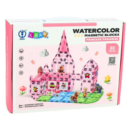 Magnetinis konstruktorius Watercolor Princess Castle – 80 el.